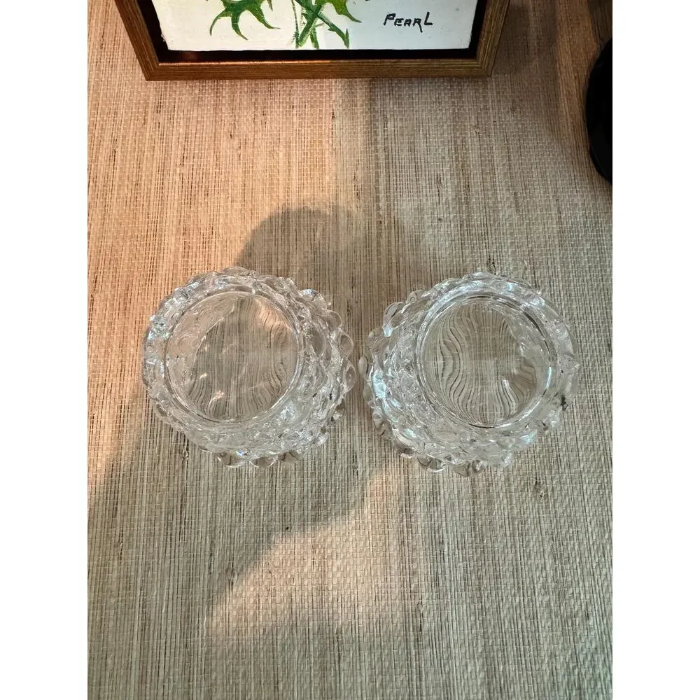 Vintage Hobnail Bubble Glass Votives – Vanity, Matchstick, Toothpick Jars (2)